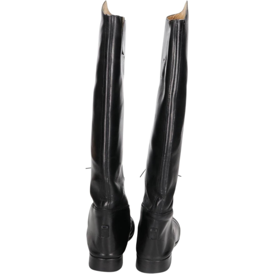 Straight-tip jockey riding boots, size 8 1/2R (equivalent to women's 9.8" /saa014829 Women's 25.0cm unclear black type Vintage Second Hand
