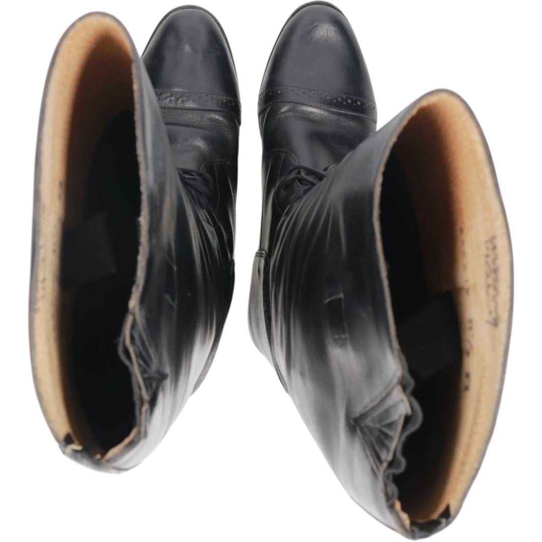 Straight-tip jockey riding boots, size 8 1/2R (equivalent to women's 9.8" /saa014829 Women's 25.0cm unclear black type Vintage Second Hand