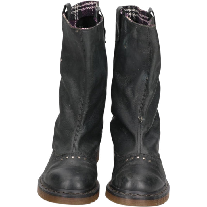 Dr. Martens ALEXIA Studded Motorcycle Boots, Size 7 (Women's, equivalent to 10.2 inches) /saa014830 Women's 26.0cm unclear black type Vintage Second Hand