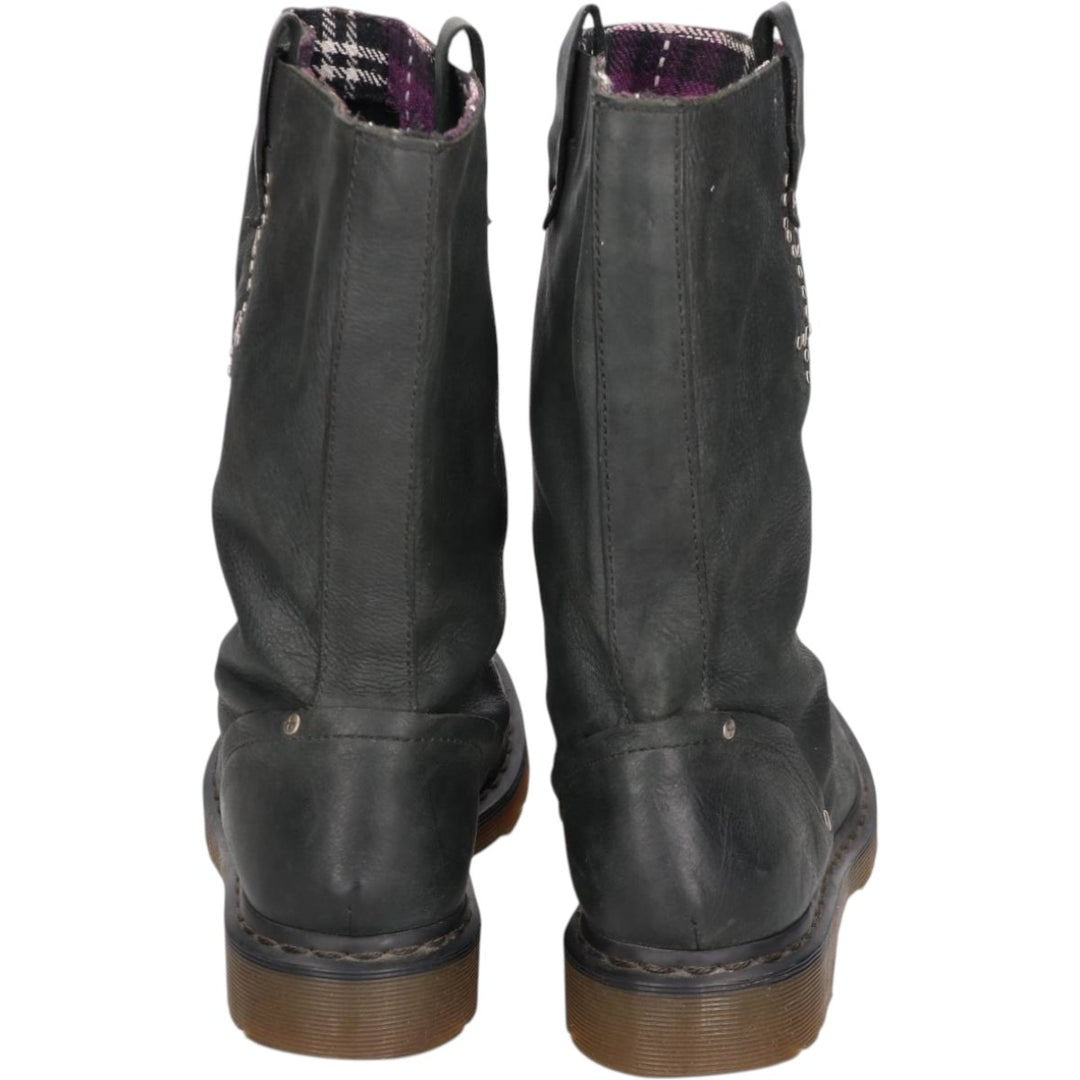 Dr. Martens ALEXIA Studded Motorcycle Boots, Size 7 (Women's, equivalent to 10.2 inches) /saa014830 Women's 26.0cm unclear black type Vintage Second Hand