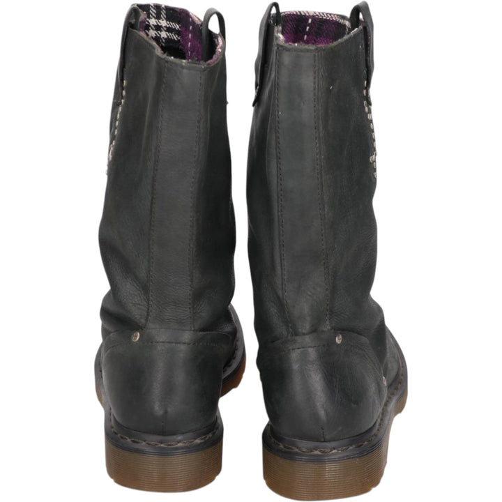 Dr. Martens ALEXIA Studded Motorcycle Boots, Size 7 (Women's, equivalent to 10.2 inches) /saa014830 Women's 26.0cm unclear black type Vintage Second Hand