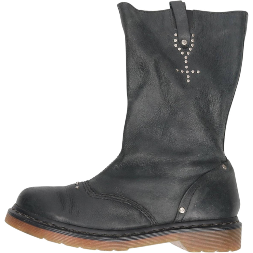 Dr. Martens ALEXIA Studded Motorcycle Boots, Size 7 (Women's, equivalent to 10.2 inches) /saa014830 Women's 26.0cm unclear black type Vintage Second Hand