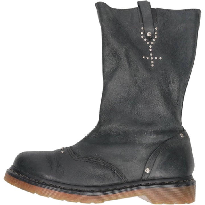 Dr. Martens ALEXIA Studded Motorcycle Boots, Size 7 (Women's, equivalent to 10.2 inches) /saa014830 Women's 26.0cm unclear black type Vintage Second Hand