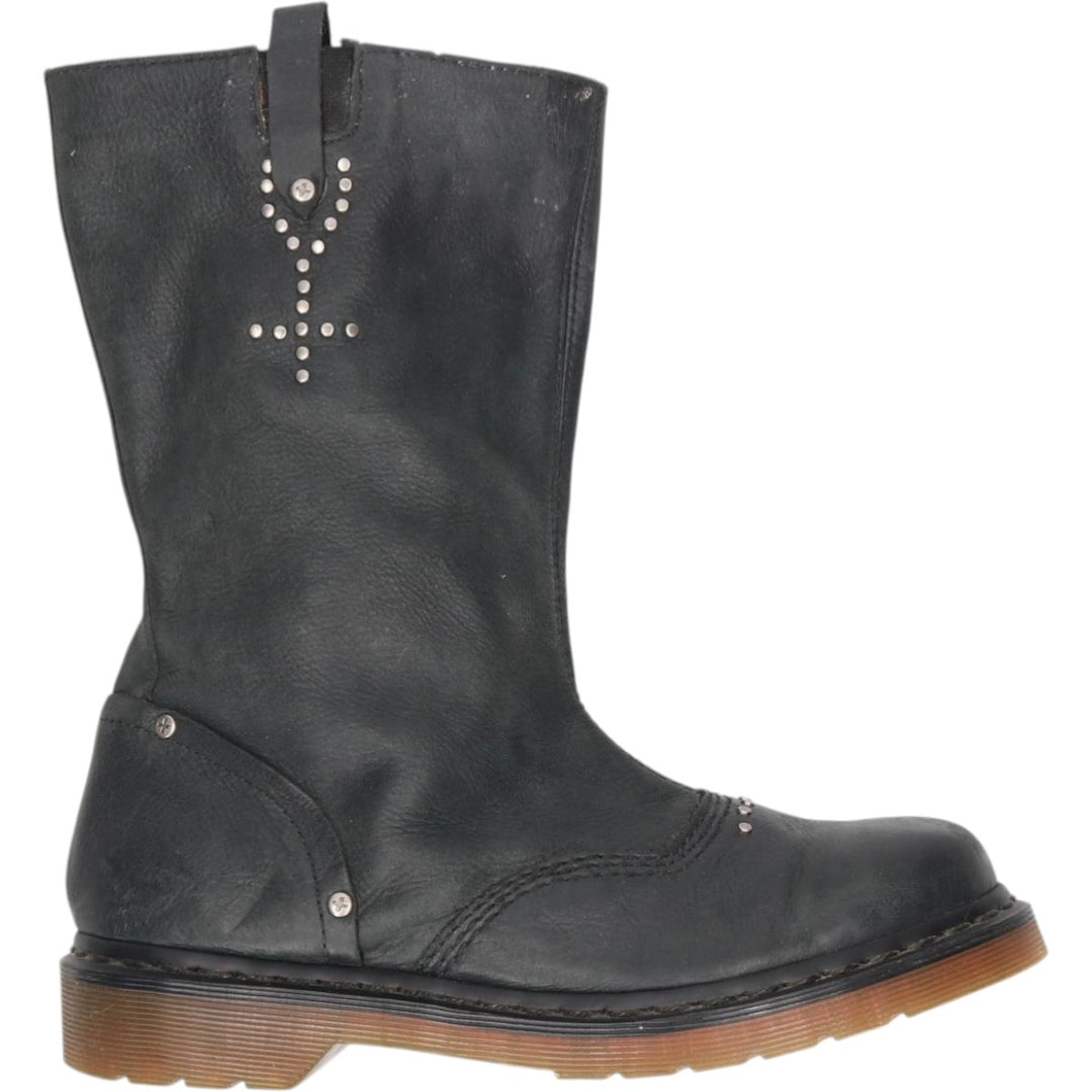 Dr. Martens ALEXIA Studded Motorcycle Boots, Size 7 (Women's, equivalent to 10.2 inches) /saa014830 Women's 26.0cm unclear black type Vintage Second Hand