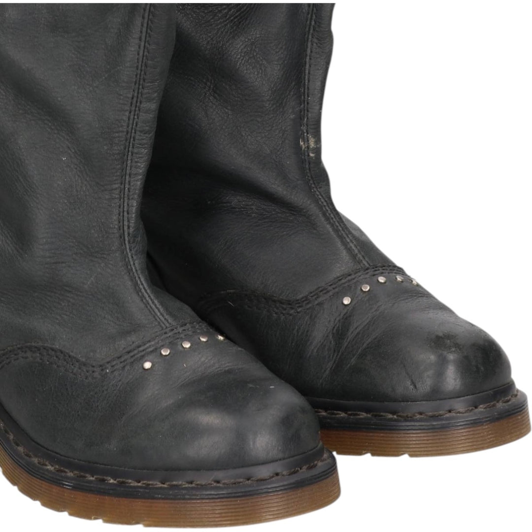 Dr. Martens ALEXIA Studded Motorcycle Boots, Size 7 (Women's, equivalent to 10.2 inches) /saa014830 Women's 26.0cm unclear black type Vintage Second Hand