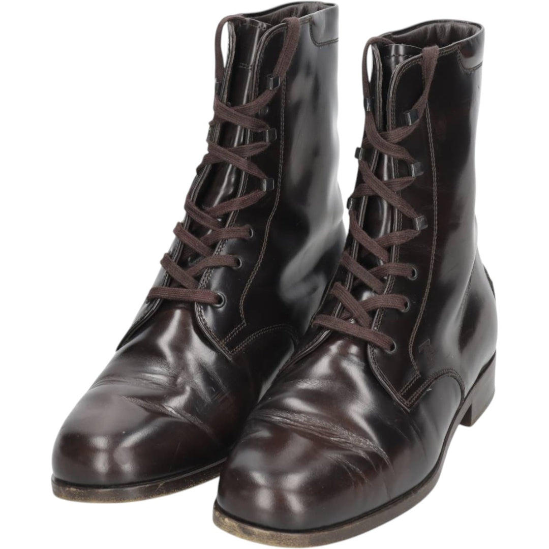 Tod's lace-up boots, made in Italy, size 36 Women's 23.0cm unclear brown type Vintage Second Hand