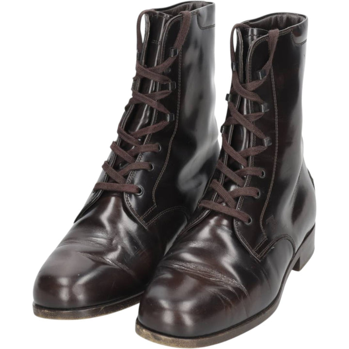 Tod's lace-up boots, made in Italy, size 36 Women's 23.0cm unclear brown type Vintage Second Hand