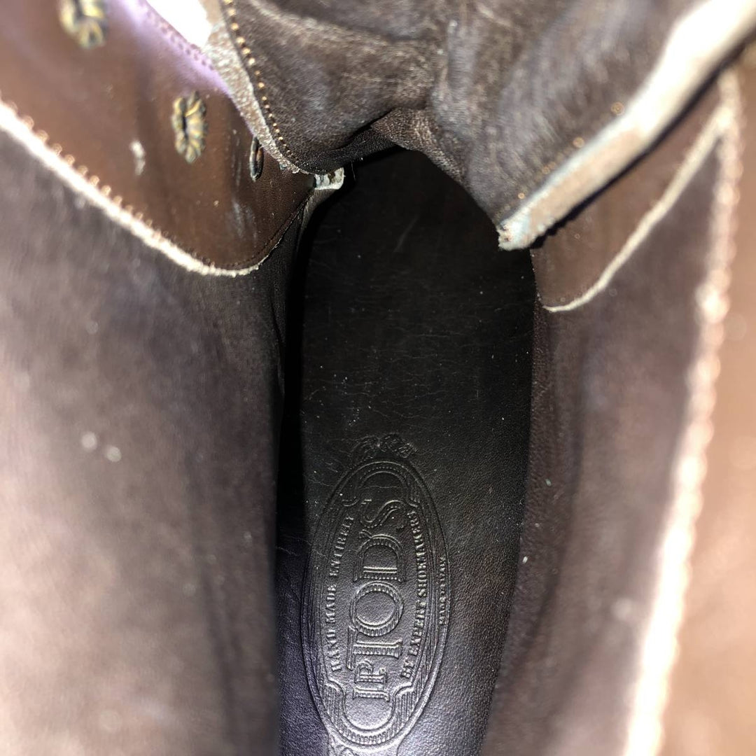 Tod's lace-up boots, made in Italy, size 36 Women's 23.0cm unclear brown type Vintage Second Hand