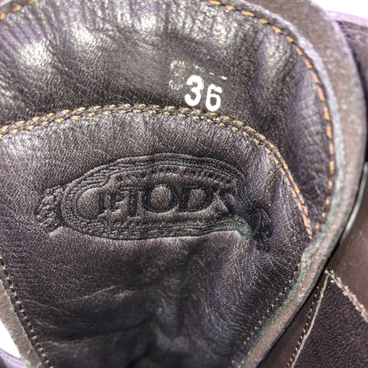 Tod's lace-up boots, made in Italy, size 36 Women's 23.0cm unclear brown type Vintage Second Hand