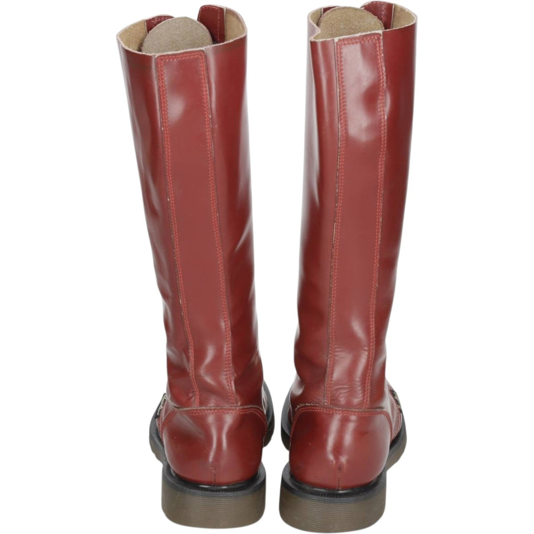 Dr. Martens x Hawkins collaboration 20-hole boots, made in England, size 6 Women's 25.0cm genuine leather red type reddish brown Vintage Second Hand