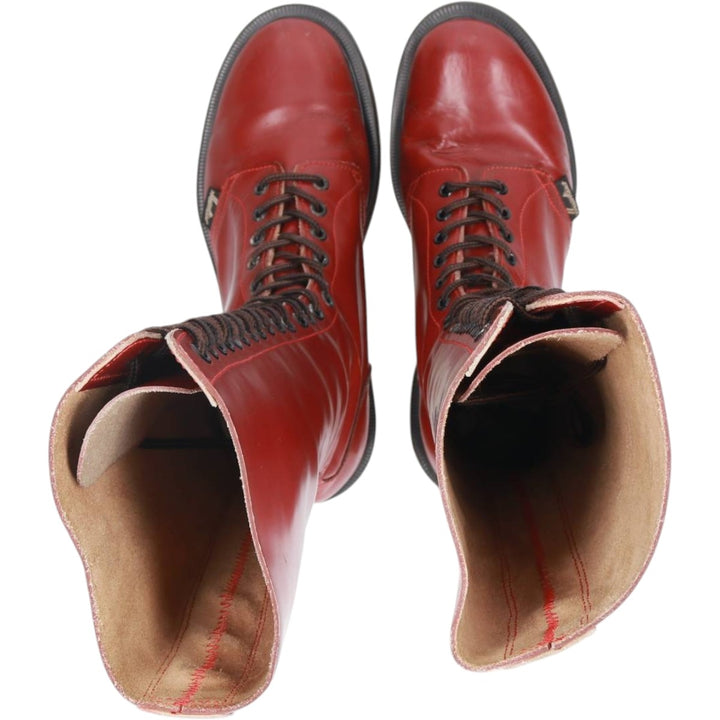 Dr. Martens x Hawkins collaboration 20-hole boots, made in England, size 6 Women's 25.0cm genuine leather red type reddish brown Vintage Second Hand