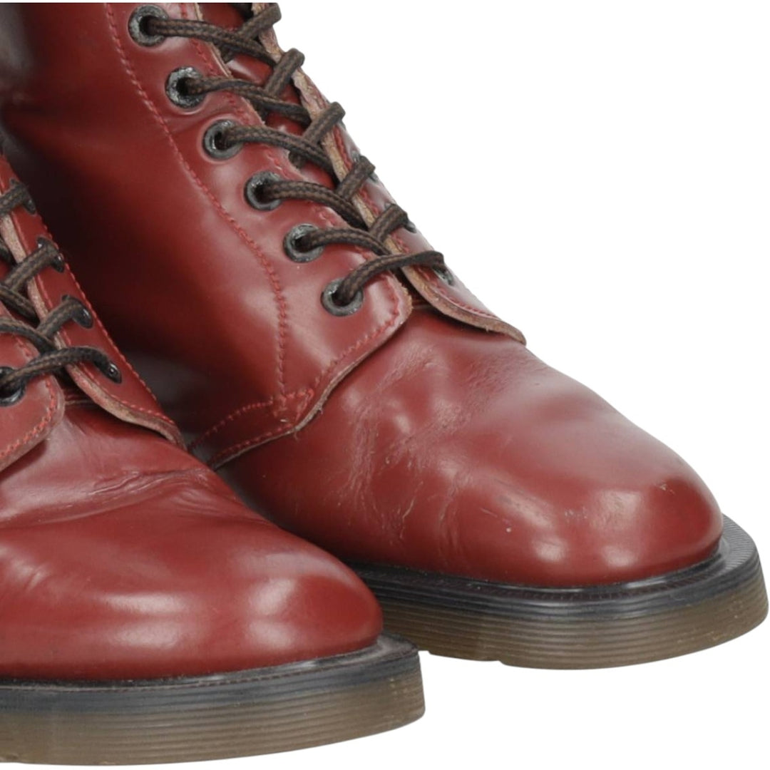 Dr. Martens x Hawkins collaboration 20-hole boots, made in England, size 6 Women's 25.0cm genuine leather red type reddish brown Vintage Second Hand