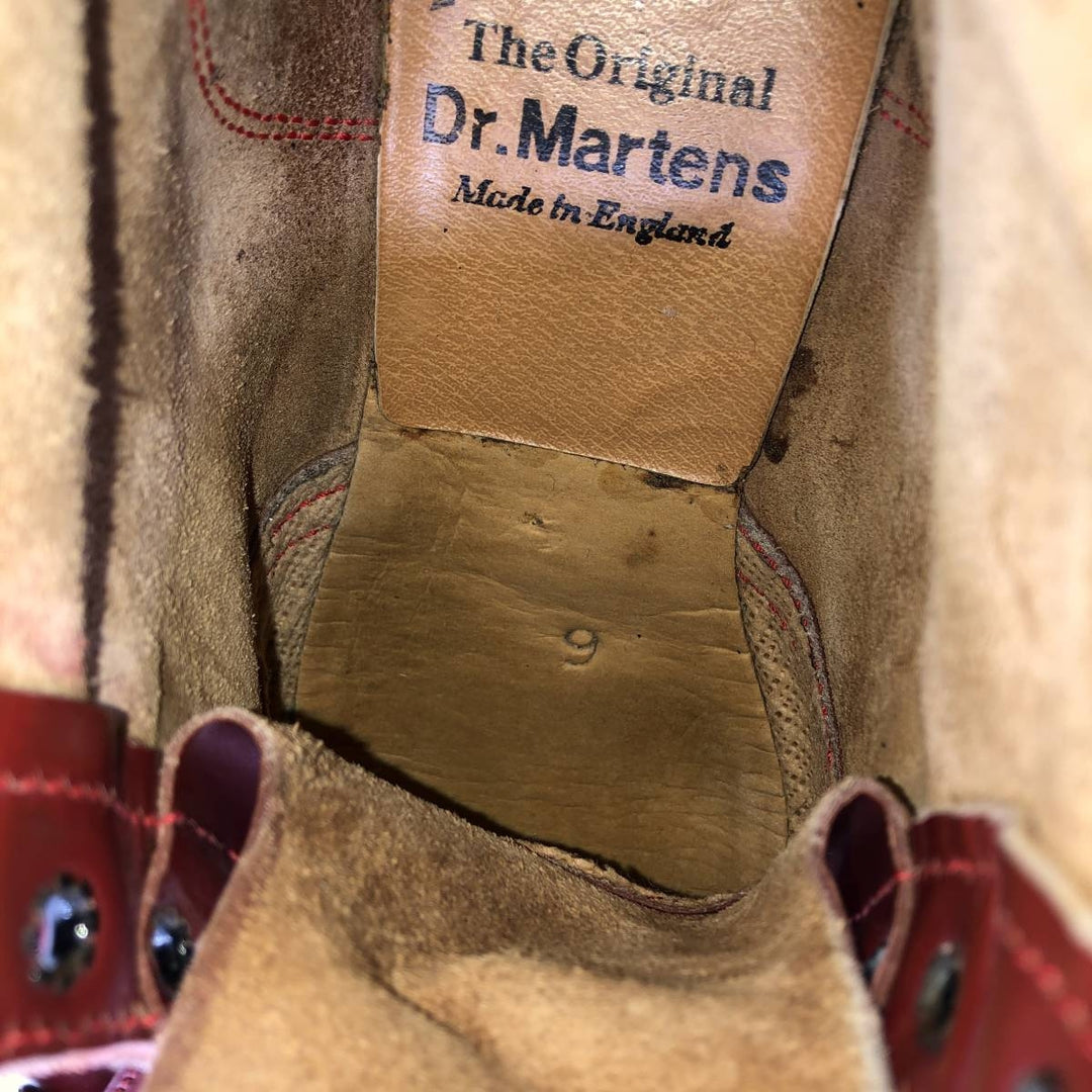 Dr. Martens x Hawkins collaboration 20-hole boots, made in England, size 6 Women's 25.0cm genuine leather red type reddish brown Vintage Second Hand
