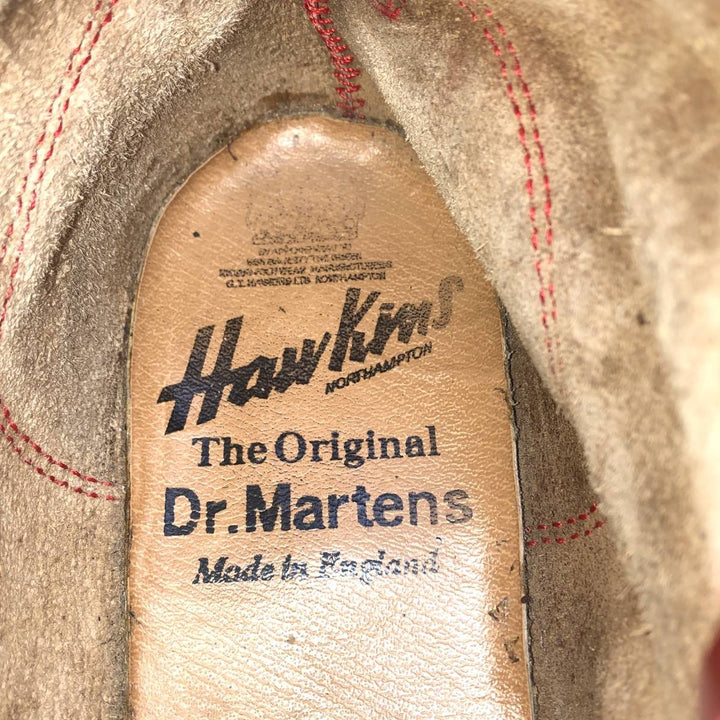 Dr. Martens x Hawkins collaboration 20-hole boots, made in England, size 6 Women's 25.0cm genuine leather red type reddish brown Vintage Second Hand