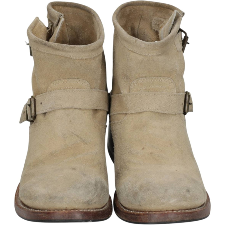 MEZCALERO Suede Engineer Boots, Size 38 (Women's, equivalent to 9.8 inches) /saa014837 Women's 25.0cm Genuine Leather Suede Beige type Vintage Second Hand