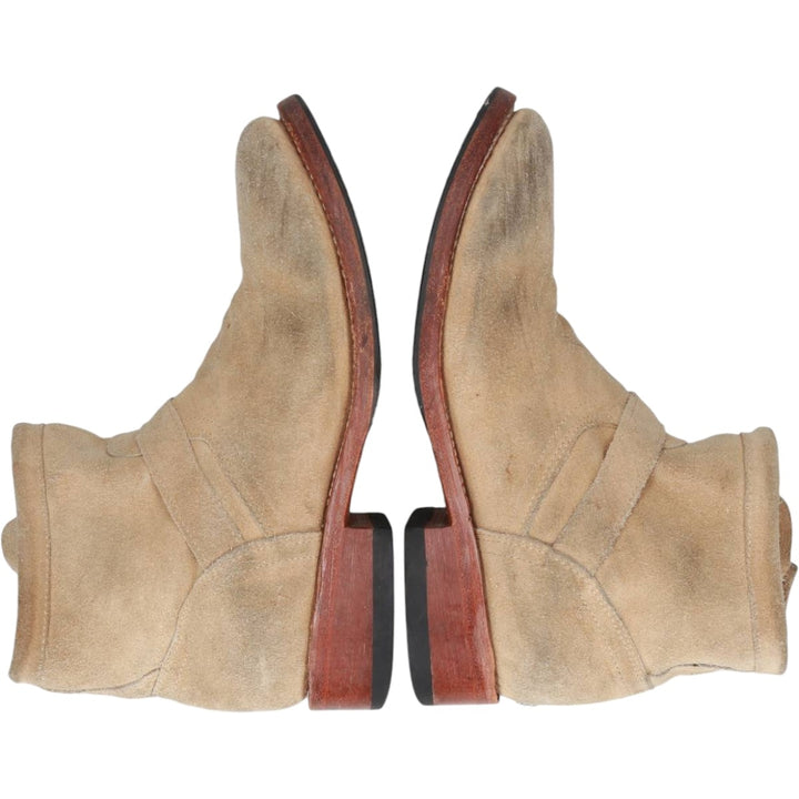 MEZCALERO Suede Engineer Boots, Size 38 (Women's, equivalent to 9.8 inches) /saa014837 Women's 25.0cm Genuine Leather Suede Beige type Vintage Second Hand