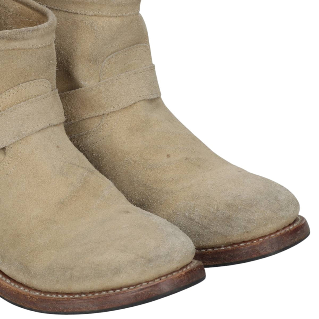 MEZCALERO Suede Engineer Boots, Size 38 (Women's, equivalent to 9.8 inches) /saa014837 Women's 25.0cm Genuine Leather Suede Beige type Vintage Second Hand