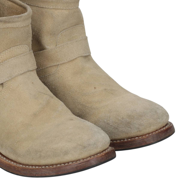 MEZCALERO Suede Engineer Boots, Size 38 (Women's, equivalent to 9.8 inches) /saa014837 Women's 25.0cm Genuine Leather Suede Beige type Vintage Second Hand