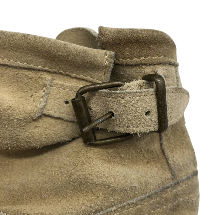 MEZCALERO Suede Engineer Boots, Size 38 (Women's, equivalent to 9.8 inches) /saa014837 Women's 25.0cm Genuine Leather Suede Beige type Vintage Second Hand