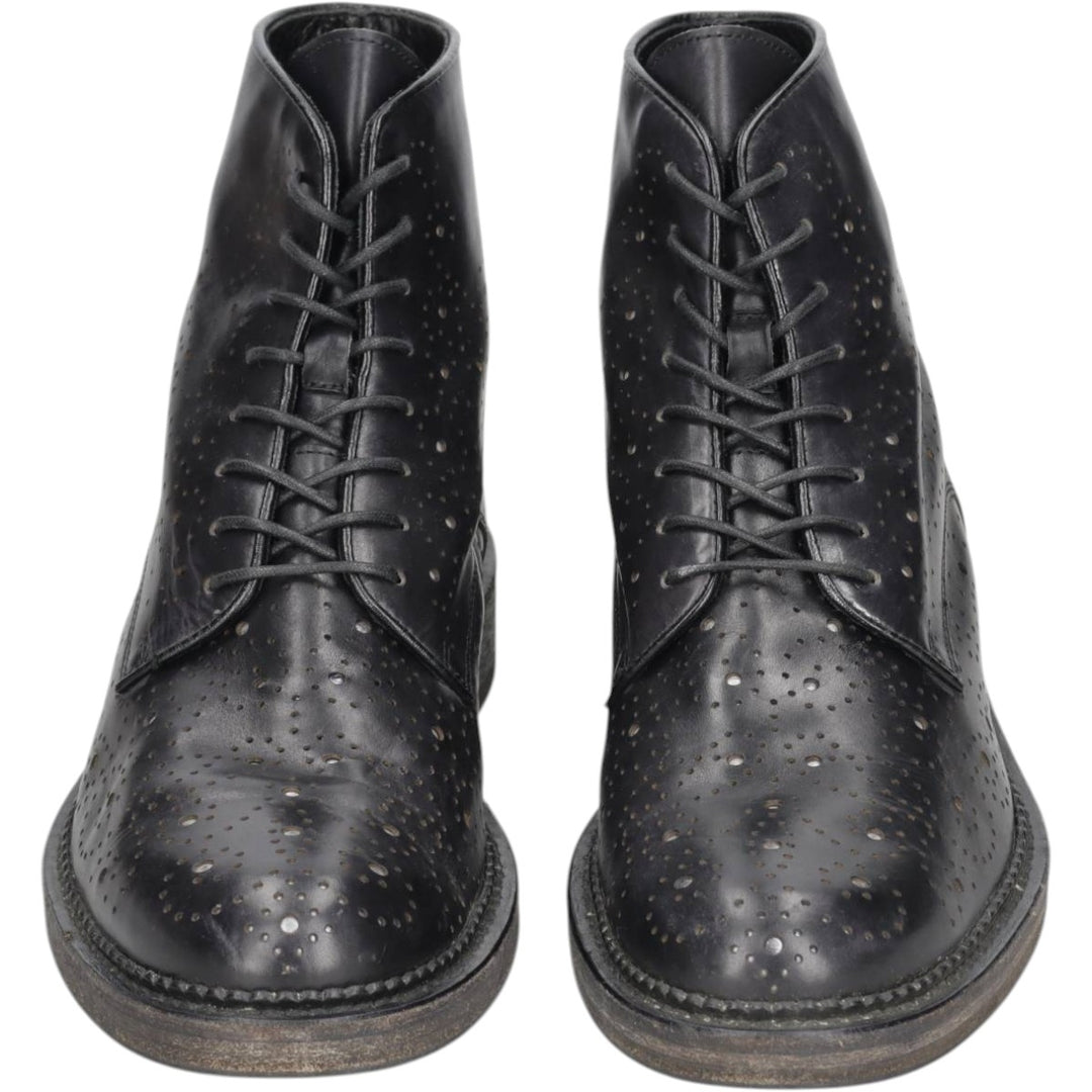 INK Lace-up Boots, Size 37, Perforated, Women's (approx. 9.8") /saa014838 Women's 25.0cm unclear black type Vintage Second Hand