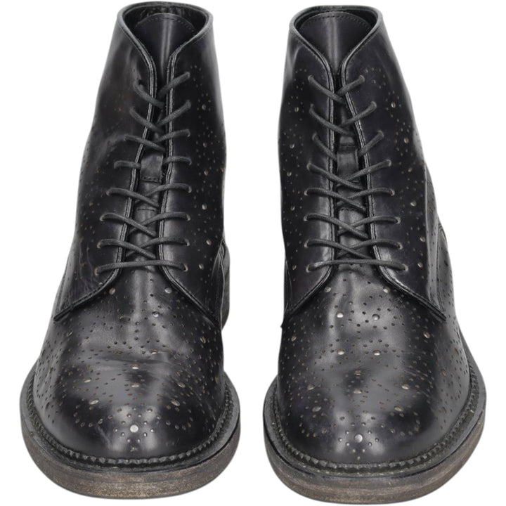 INK Lace-up Boots, Size 37, Perforated, Women's (approx. 9.8") /saa014838 Women's 25.0cm unclear black type Vintage Second Hand