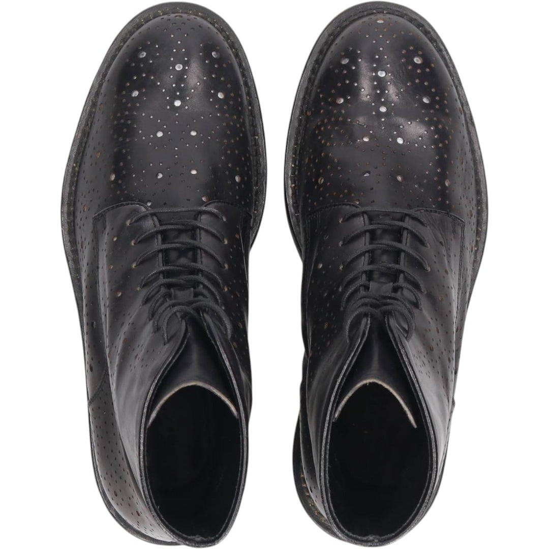 INK Lace-up Boots, Size 37, Perforated, Women's (approx. 9.8") /saa014838 Women's 25.0cm unclear black type Vintage Second Hand