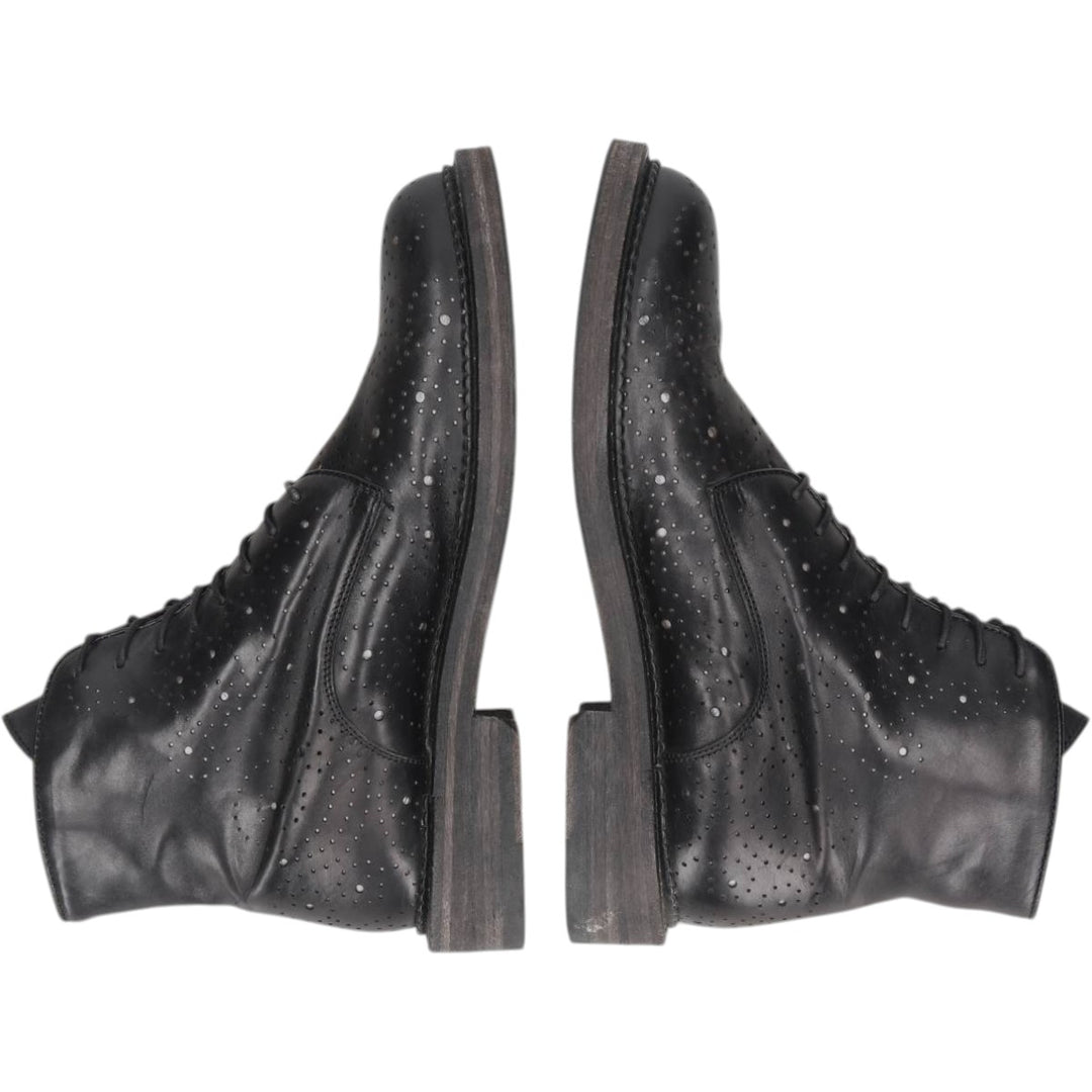 INK Lace-up Boots, Size 37, Perforated, Women's (approx. 9.8") /saa014838 Women's 25.0cm unclear black type Vintage Second Hand