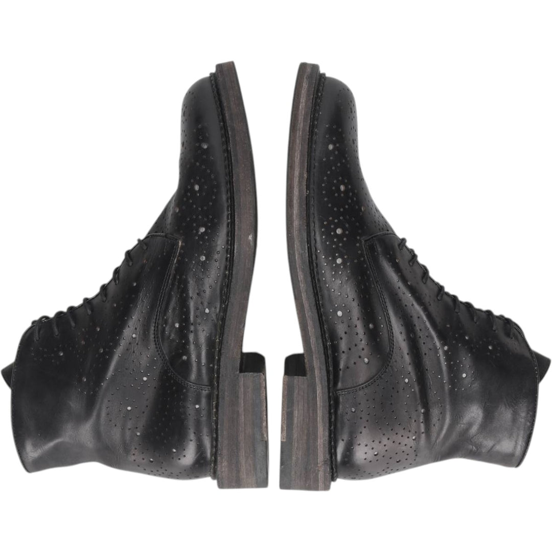 INK Lace-up Boots, Size 37, Perforated, Women's (approx. 9.8") /saa014838 Women's 25.0cm unclear black type Vintage Second Hand