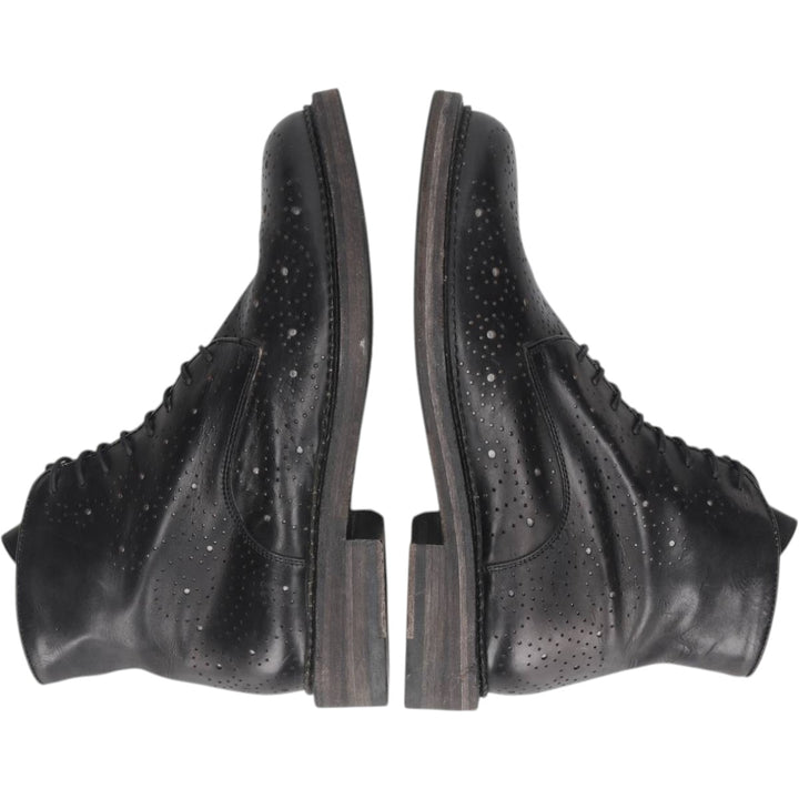 INK Lace-up Boots, Size 37, Perforated, Women's (approx. 9.8") /saa014838 Women's 25.0cm unclear black type Vintage Second Hand