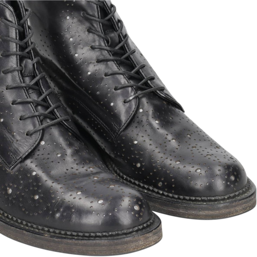 INK Lace-up Boots, Size 37, Perforated, Women's (approx. 9.8") /saa014838 Women's 25.0cm unclear black type Vintage Second Hand