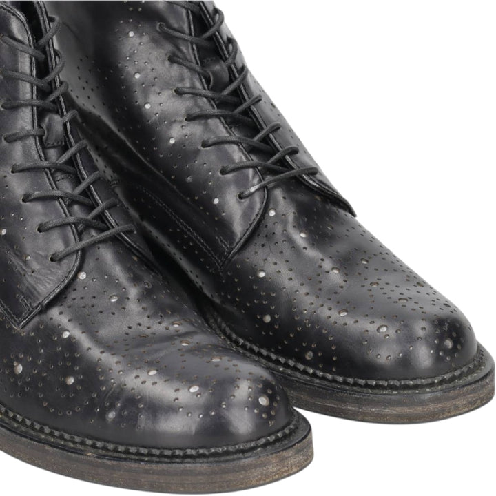 INK Lace-up Boots, Size 37, Perforated, Women's (approx. 9.8") /saa014838 Women's 25.0cm unclear black type Vintage Second Hand