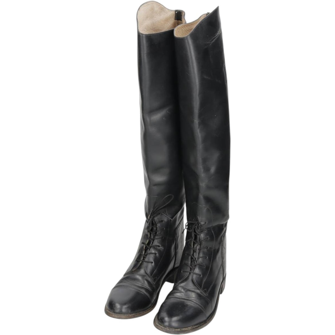 The Effingham Jockey Riding Boots, Long Boots, Made in USA, Size 8 1/2 SC Women's 25.0cm unclear black type Vintage Second Hand