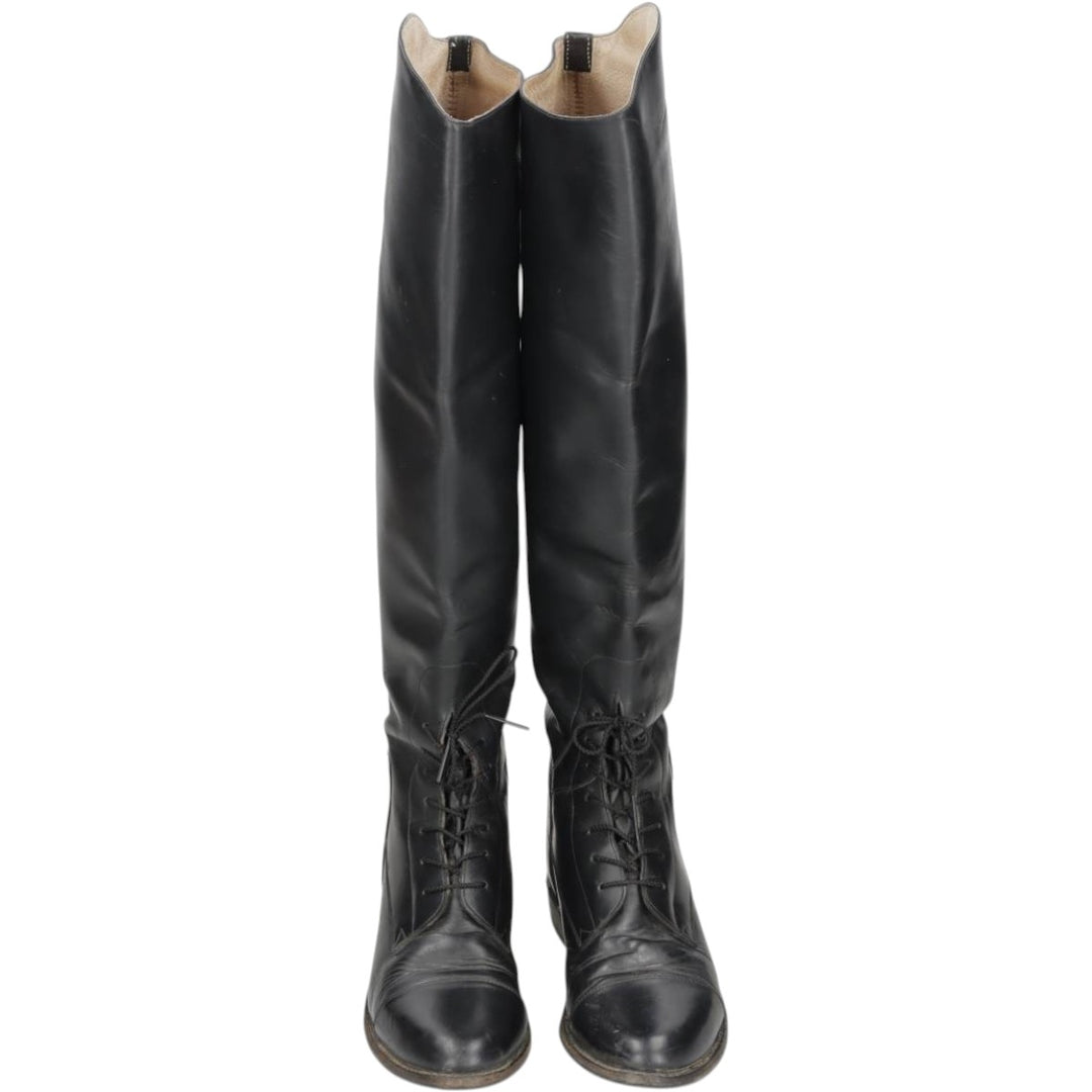 The Effingham Jockey Riding Boots, Long Boots, Made in USA, Size 8 1/2 SC Women's 25.0cm unclear black type Vintage Second Hand
