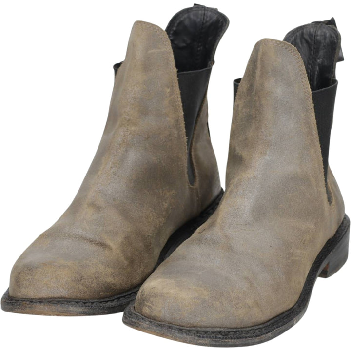 rag and bone suede side-gore boots, size 9.5 Women's 25.0cm Genuine Leather Suede beige type brown Vintage Second Hand