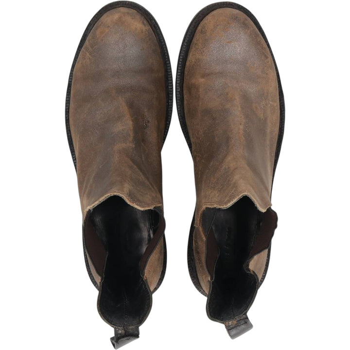 rag and bone suede side-gore boots, size 9.5 Women's 25.0cm Genuine Leather Suede beige type brown Vintage Second Hand