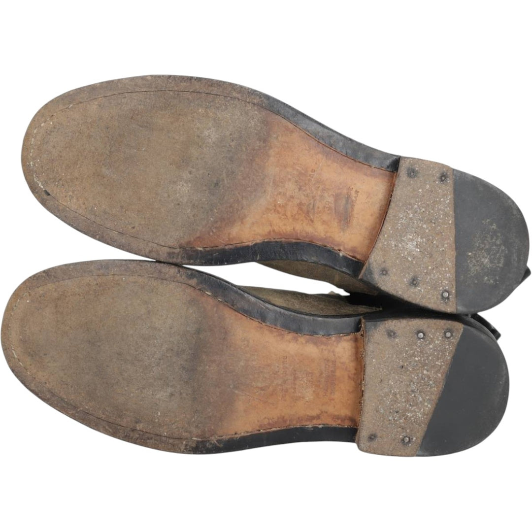 rag and bone suede side-gore boots, size 9.5 Women's 25.0cm Genuine Leather Suede beige type brown Vintage Second Hand