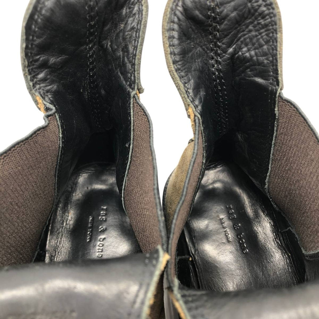 rag and bone suede side-gore boots, size 9.5 Women's 25.0cm Genuine Leather Suede beige type brown Vintage Second Hand