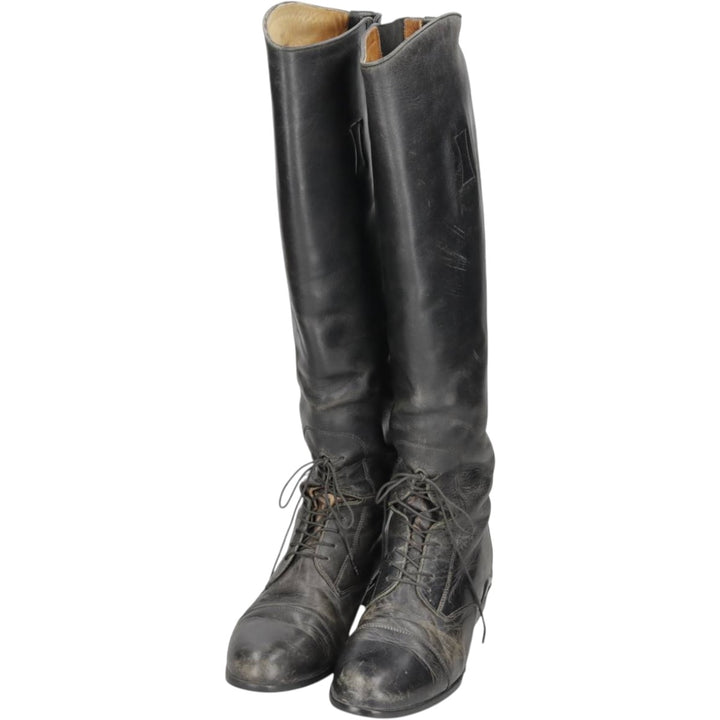 Ariat Jockey Riding Boots, Long Boots, Made in Italy, Size 9 1/2 F Women's 26.0cm unclear black type Vintage Second Hand
