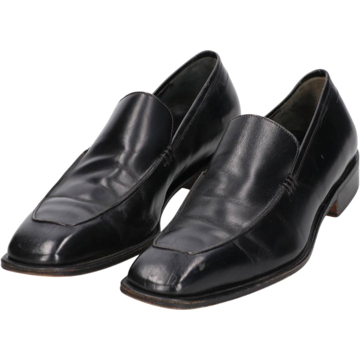 Salvatore Ferragamo square-toe U-tip loafer shoes, made in Italy, size 9D Men's 27.0cm genuine leather black type Vintage Second Hand