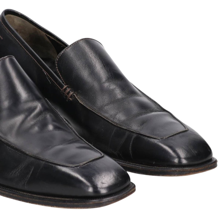 Salvatore Ferragamo square-toe U-tip loafer shoes, made in Italy, size 9D Men's 27.0cm genuine leather black type Vintage Second Hand