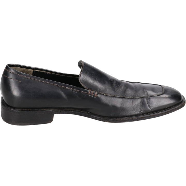 Salvatore Ferragamo square-toe U-tip loafer shoes, made in Italy, size 9D Men's 27.0cm genuine leather black type Vintage Second Hand