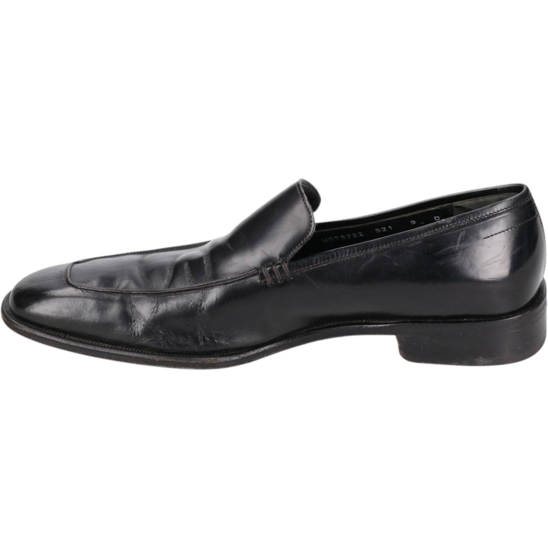 Salvatore Ferragamo square-toe U-tip loafer shoes, made in Italy, size 9D Men's 27.0cm genuine leather black type Vintage Second Hand