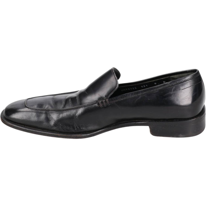 Salvatore Ferragamo square-toe U-tip loafer shoes, made in Italy, size 9D Men's 27.0cm genuine leather black type Vintage Second Hand