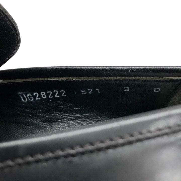 Salvatore Ferragamo square-toe U-tip loafer shoes, made in Italy, size 9D Men's 27.0cm genuine leather black type Vintage Second Hand