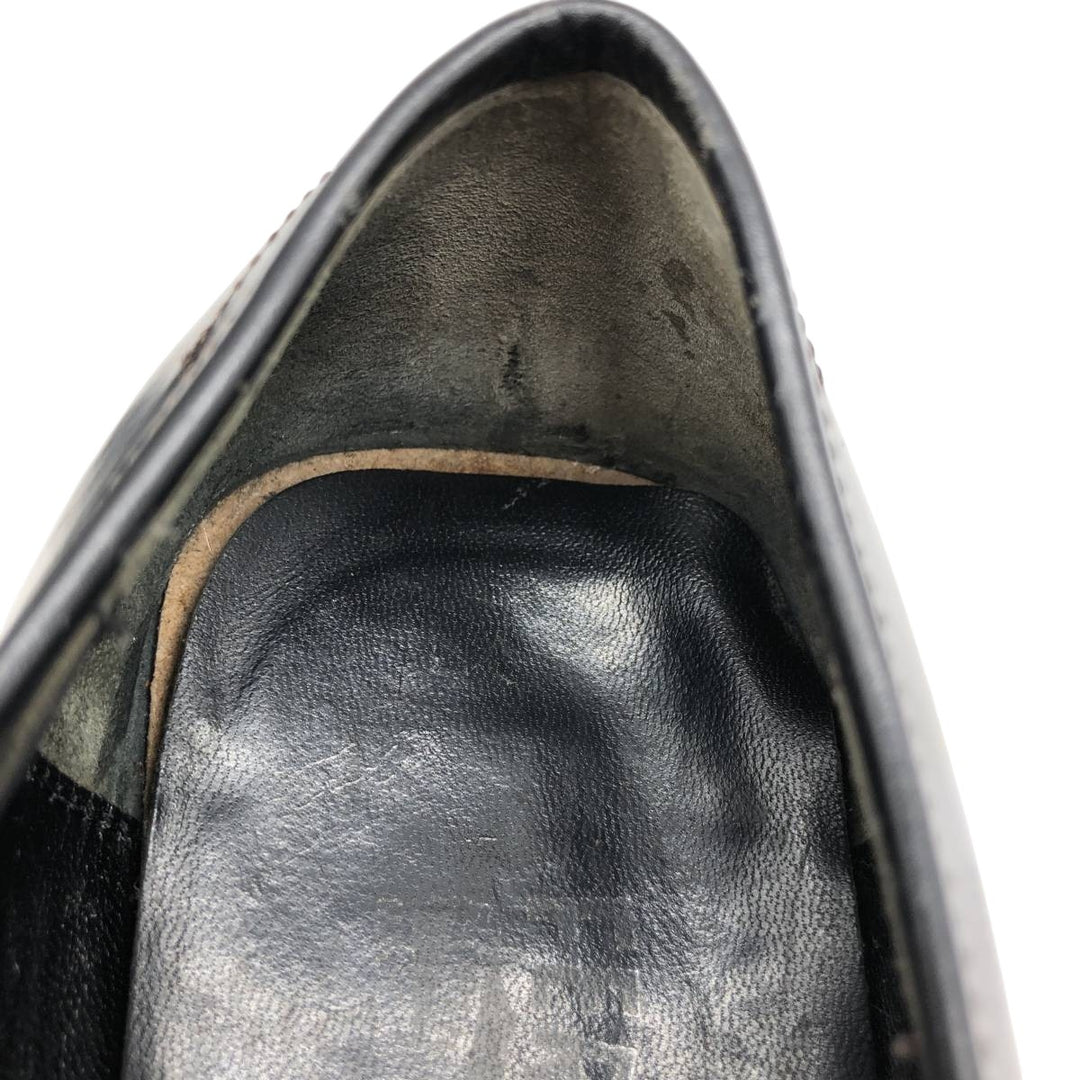 Salvatore Ferragamo square-toe U-tip loafer shoes, made in Italy, size 9D Men's 27.0cm genuine leather black type Vintage Second Hand