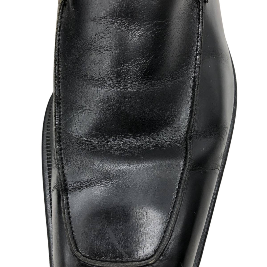 Salvatore Ferragamo square-toe U-tip loafer shoes, made in Italy, size 9D Men's 27.0cm genuine leather black type Vintage Second Hand