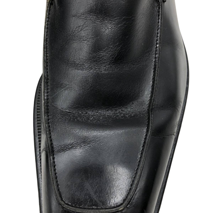 Salvatore Ferragamo square-toe U-tip loafer shoes, made in Italy, size 9D Men's 27.0cm genuine leather black type Vintage Second Hand