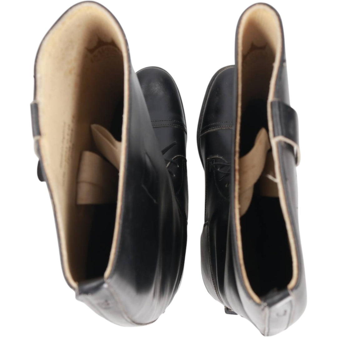 Marlborough straight-tip jockey riding boots, long boots, made in England, 7 1/2 size Men's 26.5cm unclear black type Vintage Second Hand