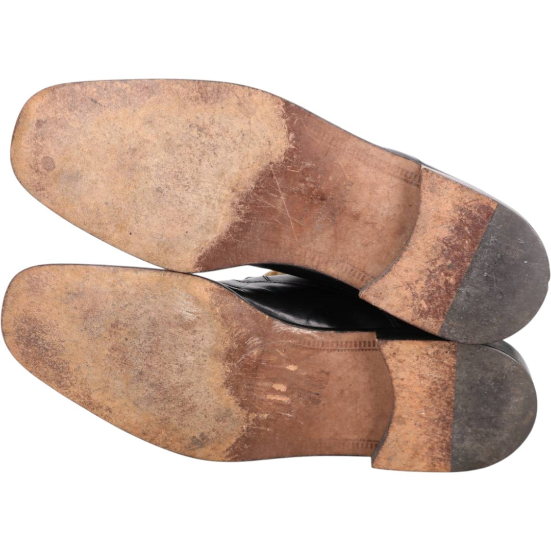 Johnston & Murphy Straight Tip Shoes, Made in Italy, Size 10 M Men's 28.0cm unclear black type Vintage Second Hand