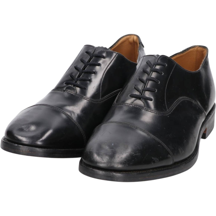 Loake Plain Toe Shoes, Made in England, Size 9 1/2 Men's 28.0cm genuine leather black type Vintage Second Hand
